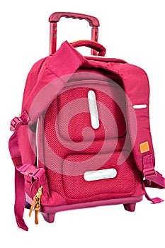 Children's school trolley bag red color