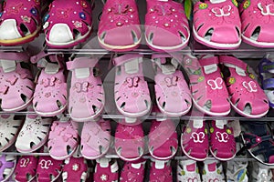 Children's Shoes on the store counter