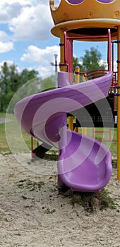 Children`s slide on the beach