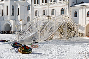 Children`s slide for tubing in the Nikolo-Solbinsky convent photo