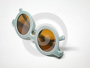 Children's sunglasses with light blue handles