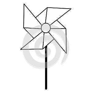 Children\'s toy windmill accessories vector