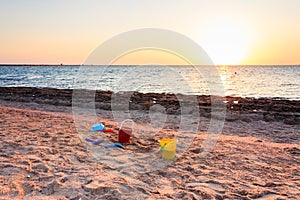 Children's toys on the beach