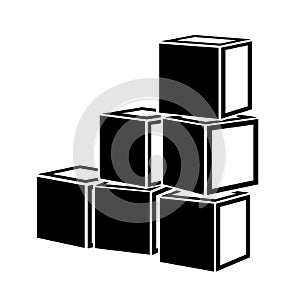 Children s toys cube block. Play detilaed simple style logo icon vector illustration isolated