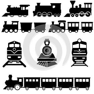 Children`s train icon Vector set. public transport illustration sign collection. railroad symbol.