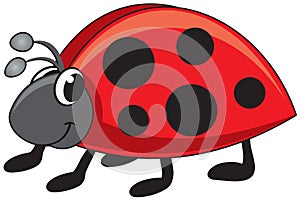 Children`s vector illustration ladybug funny cartoon