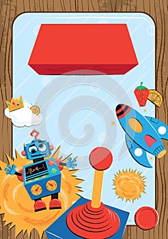 Children's Video Game Party Poster Illustration