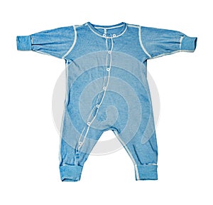 Children`s wear - kid`s baby blue woolen bodysuit clothes romper