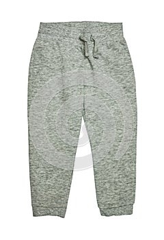 Children`s wear -  kid`s baby gray knitted trousers sports pants