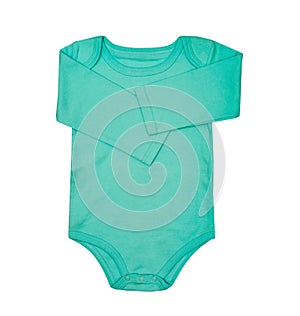 Children`s wear -  kid`s baby turquoise bodysuit clothes romper, sleeper