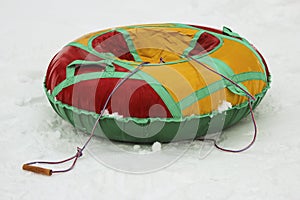 Children`s winter tubing