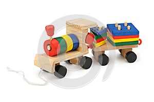 Children's wooden steam locomotive a toy