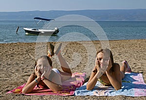 Children on sandy beach 2