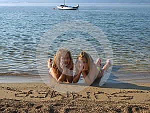 Children on sandy beach 3