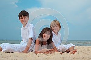 Children on sandy beach