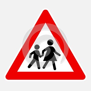 Children school zone road sign