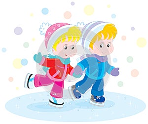 Children skating