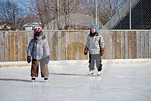 Children at the skating rink