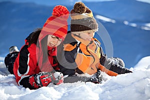 Children in the snow