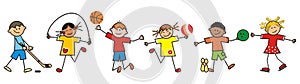 Children and sport, vector icon