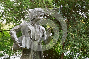 Children statue at garden