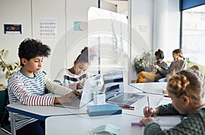 Children Studying at Covid Times photo