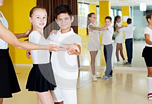 Children studying of partner dance