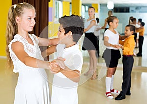 Children studying of partner dance