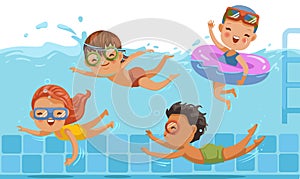 Children swimming