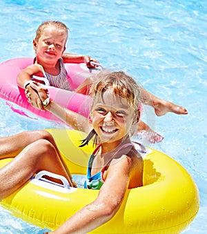 Children in swimming pool.