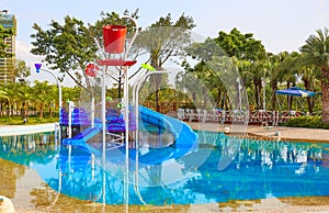 children swimming pool with water slide