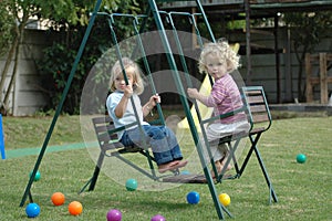 Children on swing