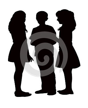 Children talking body silhouette vector