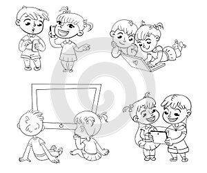 Children and technical progress. Coloring book