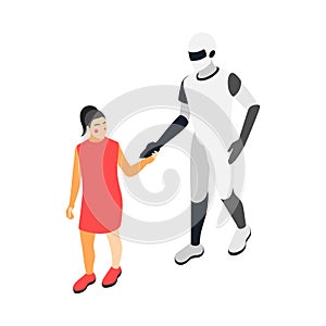 Children technical training centers isometric compositions