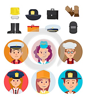 Children and Their Dream Jobs Illustrations Set