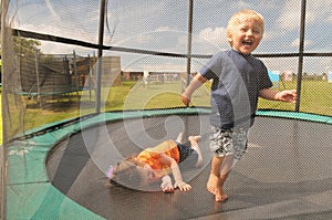 Children on trampoline