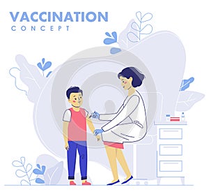 Children vaccination concept for immunity health. Healthcare, medical treatment, prevention and immunize. photo