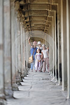 Children visiting Angkor Wat