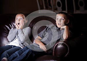 Children watching Shocking Television Programming