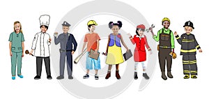 Children Wearing Dream Job Uniforms