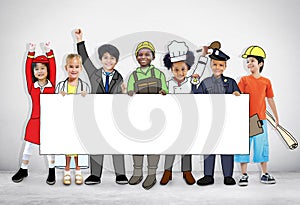 Children Wearing Future Job Uniforms photo