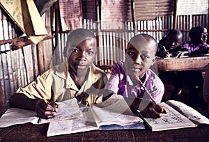 Children in school in Uganda