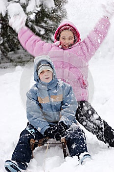 Children in winter