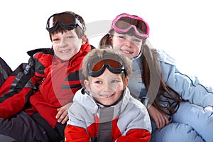 Children in winter coats photo