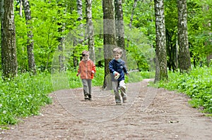 Children in the woods