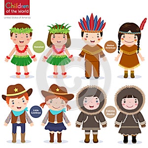 children world usa hawaiian native american cowboys eskimo