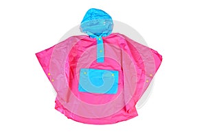 Children& x27;s bright fashionable pink jacket for the little girl, windbreaker with hood, buttoned raincoat with pocket isolated
