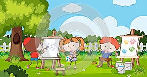 Childrend Drawing and Painting photo