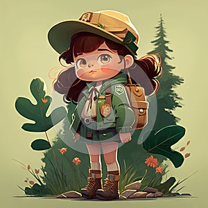 childrens character design cute panicky young Girl